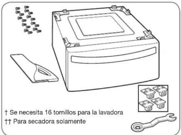 LG WDT1652BDS - El accesorio de pedestal incluye: - 1
