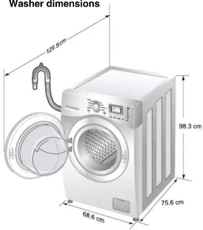 LG WD-13517RD - ■ Washer dimensions - 1