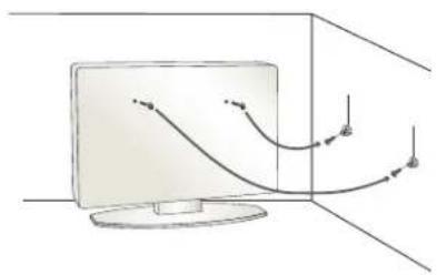 LG 42LE4300 - SECURING THE TV TO THE WALL TO PREVENT FALLING WHEN THE TV IS USED ON A STAND - 1