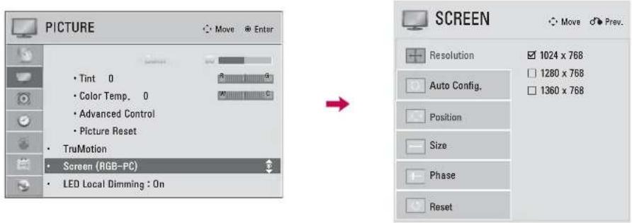 LG 42LE4300 - Selecting Resolution - 1