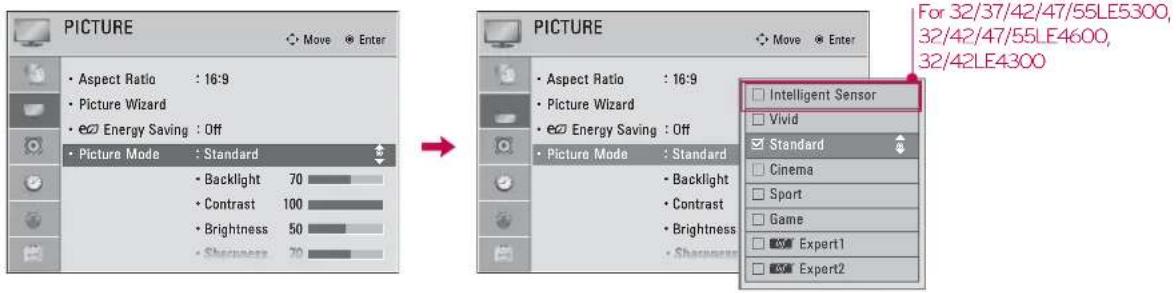 LG 42LE4300 - PRESET PICTURE SETTINGS (PICTURE MODE) - 1