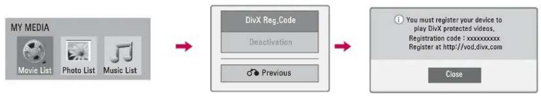LG 42LE4300 - DIVX REGISTRATION CODE - 1