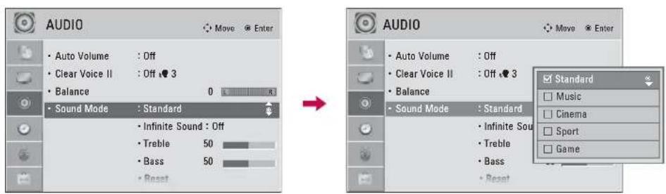 LG 42LE4300 - PRESET SOUND SETTINGS (SOUND MODE) - 1