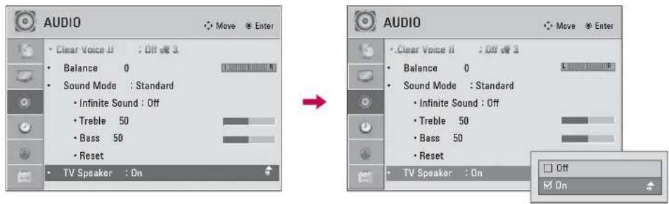LG 42LE4300 - TV SPEAKERS ON/OFF SETUP - 1