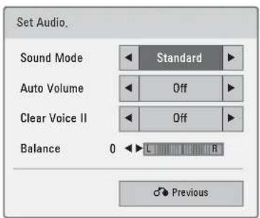 LG 42LE4300 - Set Audio menu option - 1
