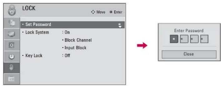 LG 42LE4300 - Setting up Your Password - 1