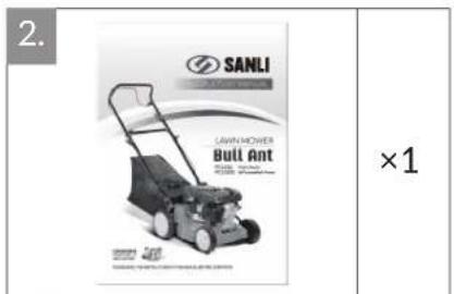 Sanli Bull Ant PCS350S - What you get with your mower - 2