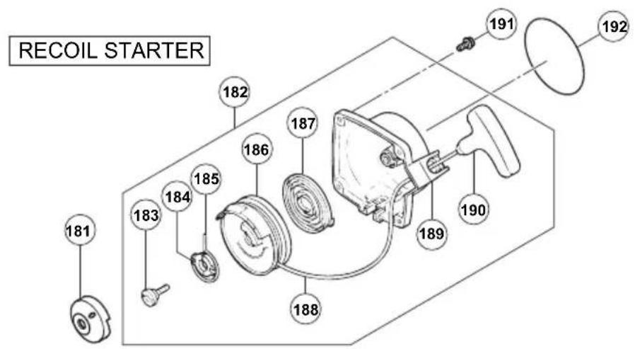 RECOIL STARTER 181 182 183 184 185 186 187 188 189 190 191 192