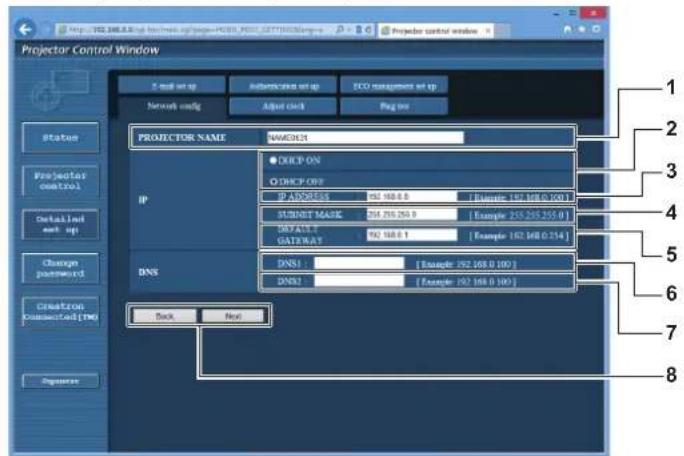 PANASONIC PT-RZ575 - [Network config] page - 1