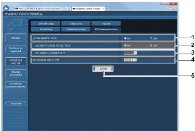 PANASONIC PT-RZ575 - [ECO management set up] page - 1