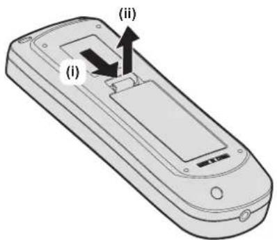 PANASONIC PT-RZ575 - Inserting and removing the batteries - 1