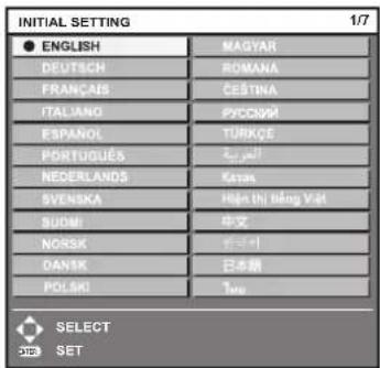 PANASONIC PT-RZ575 - 1) Press ▲▼◀▶ to select the display language. - 1