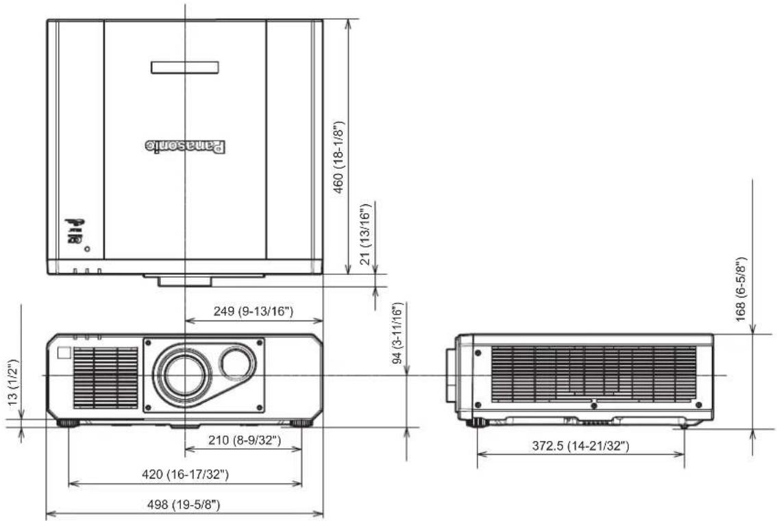 PANASONIC PT-RZ575 - Dimensions - 1