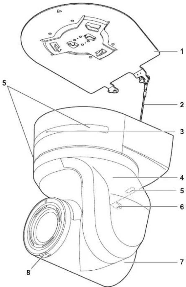 Technical diagram of a mechanical component with numbered parts for identification