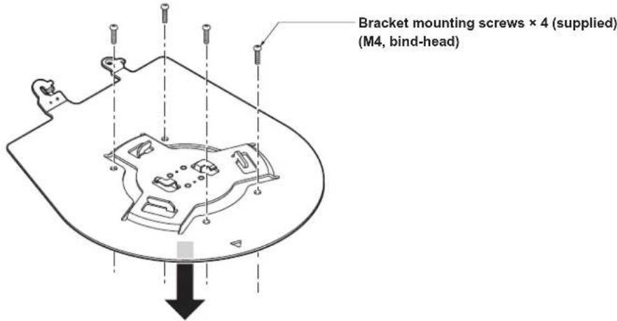 Bracket mounting screws × 4 (supplied) (M4, bind-head)
