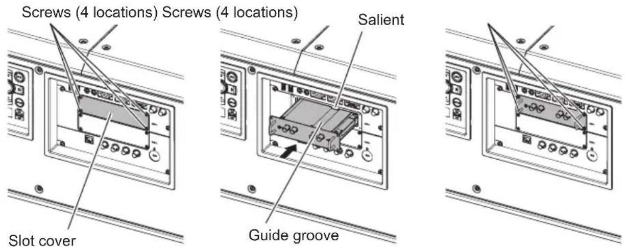 Screws (4 locations) Screws (4 locations) Salient Slot cover Guide groove