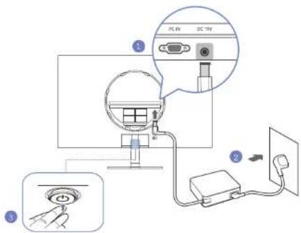 SAMSUNG C27T550 - Connecting the Power - 1