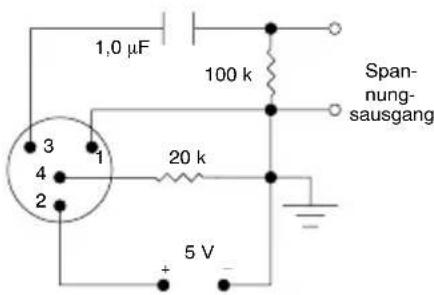 1,0 μF 100 k Span- nung- sausgang 20 k 5 V + -