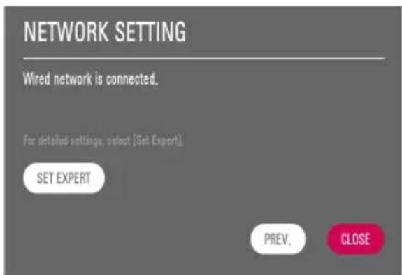LG 28TK41EV - The connected network is displayed. Select the CLOSE to confirm the network connection. - 1