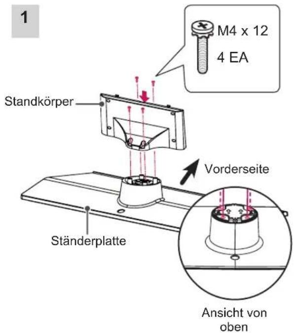 LG 47LT640H - Anbringen des Standfußes - 1