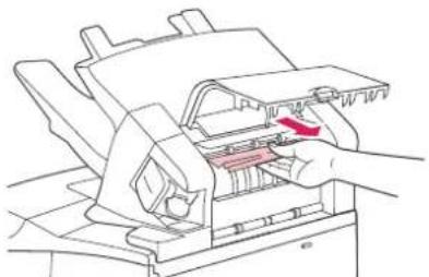 HP LaserJet 4350TN - To clear paper jams from the optional stacker or stapler/stacker - 2