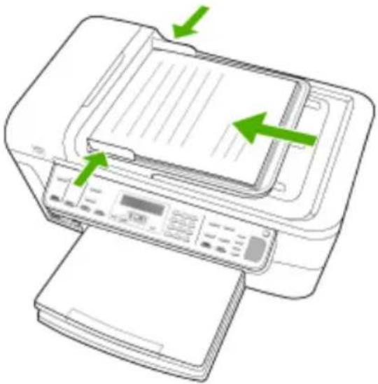 HP Officejet J6480 - To load an original in the document feeder tray - 2