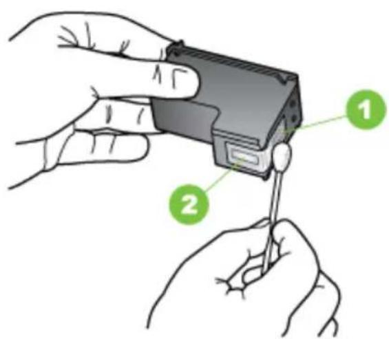 HP Officejet J6480 - To clean the print cartridge contacts - 2