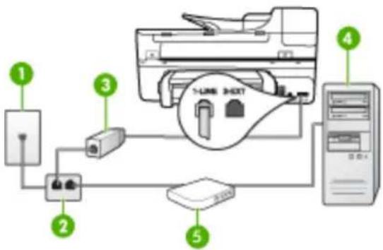 HP Officejet J6480 - Set up the device with a computer DSL/ADSL modem - 1