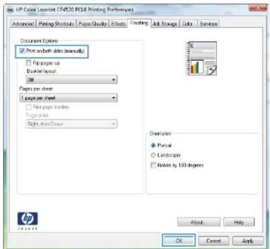 HP Color LaserJet Enterprise CP4525dn - Manually print on both sides with Windows - 5
