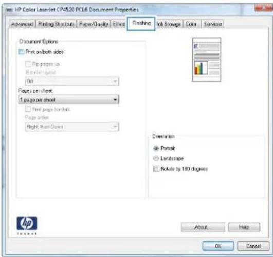 HP Color LaserJet Enterprise CP4525dn - Select page orientation with Windows - 3