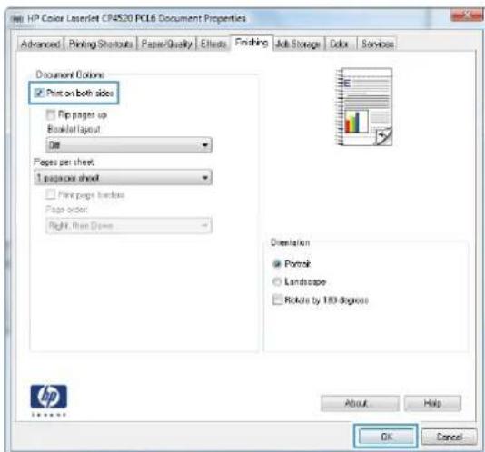 HP Color LaserJet Enterprise CP4525dn - Automatically print on both sides with Windows - 5