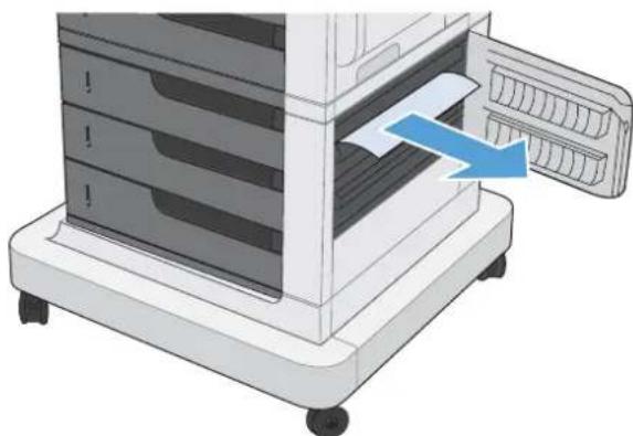 HP Color LaserJet Enterprise CP4525xh - Clear jams in the lower right door (Tray 3, 4, or 5) - 2