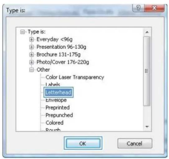 HP Color LaserJet Enterprise CP4525xh - Print on preprinted letterhead or forms with Windows - 7