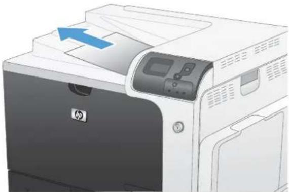 HP Color LaserJet Enterprise CP4525xh - Clear jams in the output bin area - 1