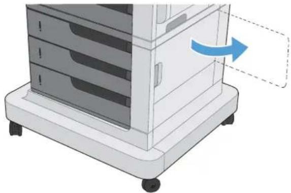 HP Color LaserJet Enterprise CP4525xh - Clear jams in the lower right door (Tray 3, 4, or 5) - 1