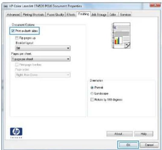HP Color LaserJet Enterprise CP4525xh - Automatically print on both sides with Windows - 5