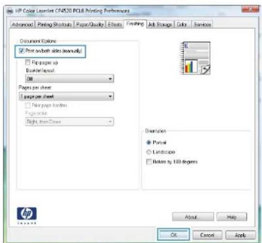 HP Color LaserJet Enterprise CP4525xh - Manually print on both sides with Windows - 5
