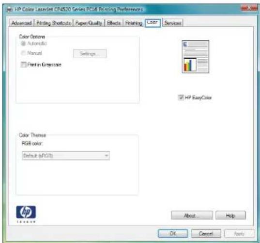 HP Color LaserJet Enterprise CP4525xh - Set color options with Windows - 3
