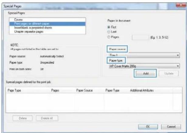 HP Color LaserJet Enterprise CP4525xh - Print the first or last page on different paper with Windows - 6