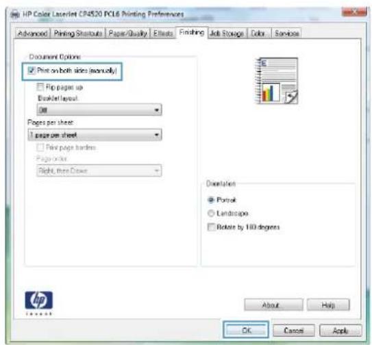 HP Color LaserJet CP5525dn - Manually print on both sides with Windows - 5