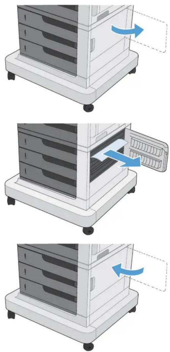 HP Color LaserJet CP5525dn - Clear jams in the lower right door - 1