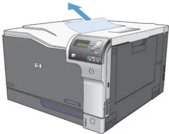 HP Color LaserJet CP5525dn - Clear jams in the output bin area - 1