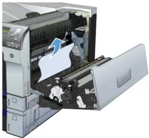 HP Color LaserJet CP5525dn - Clear jams in Tray 1 - 3