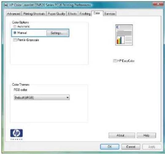 HP Color LaserJet CP5525dn - Set color options with Windows - 5