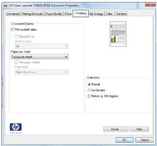HP Color LaserJet CP5525dn - Select page orientation with Windows - 3