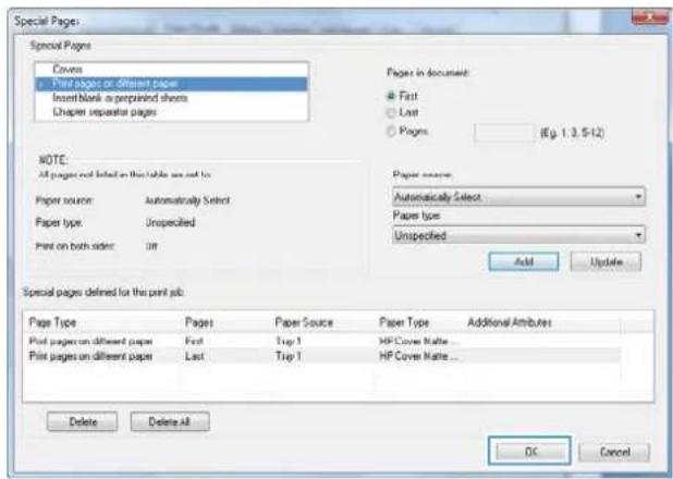HP Color LaserJet CP5525dn - Print the first or last page on different paper with Windows - 8