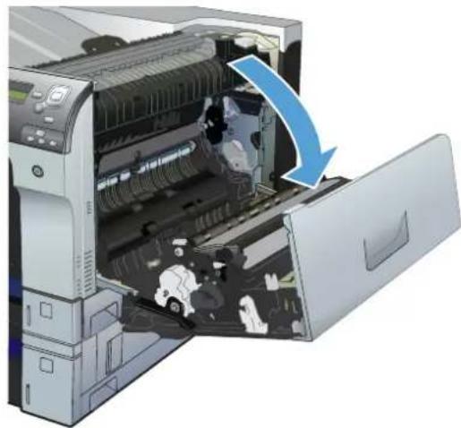 HP Color LaserJet CP5525dn - Clear jams in the upper right door - 1