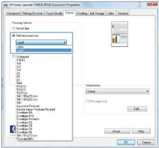 HP Color LaserJet CP5525dn - Scale a document to fit page size - 4