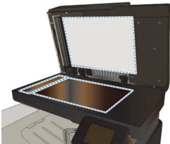 HP LaserJet Pro M570dn - Check the scanner glass for dirt and smudges - 2