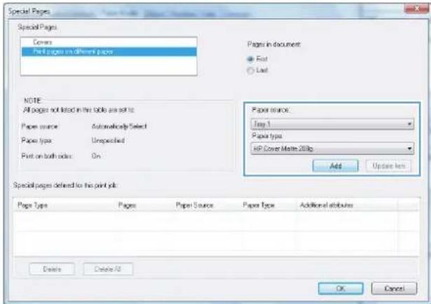 HP LaserJet Pro M570dn - Print the first or last page on different paper (Windows) - 5